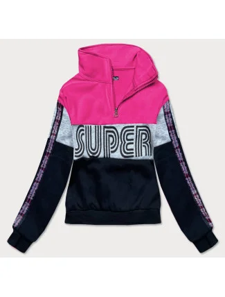 Ružovo-šedá dámska športová mikina (26019)