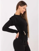 Elegantná vankúšová blúzka čierna (21898)