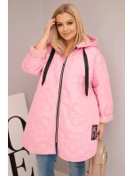 Dámska prešívaná bunda s kapucňou a nápisom HOPE candy pink Dámska prešívaná bunda s kapucňou a nápisom HOPE candy pink