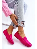 Zamszowe Mokasyny Damskie Fuksja Morreno