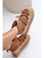 Snežnice s viazaním na platforme hnedej farby Mavora