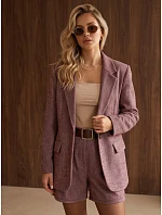 Dámske sako s kockovaným vzorom v bordovej farbe, FashionStreet PY0153 Dámske sako s kockovaným vzorom v bordovej farbe, FashionStreet PY0153