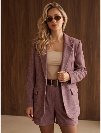 Dámske sako s kockovaným vzorom v bordovej farbe, FashionStreet PY0153 Dámske sako s kockovaným vzorom v bordovej farbe, FashionStreet PY0153