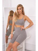 Športový set top + legíny šedá Športový set top + legíny šedá