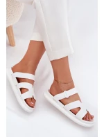 Gumowe Klapki Damskie Z Paskiem Białe Tavirae