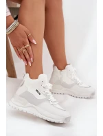 Buty Sportowe Damskie Na Platformie Big Star SS274510 Białe