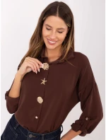 MI košeľa KS 4192.34 tmavohnedá