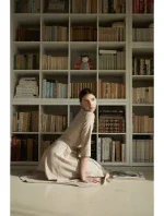 B255 Zavinovacie šaty so šálovým golierom - béžové B255 Zavinovacie šaty so šálovým golierom - béžové