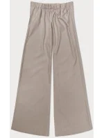 Tmavobéžové elegantné široké dámske nohavice (33575) Tmavobéžové elegantné široké dámske nohavice (33575)