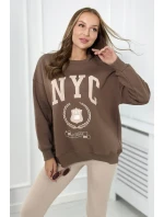 Bavlnená súprava, zateplená mikina + legíny hnedý Bavlnená súprava, zateplená mikina + legíny hnedý