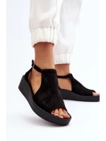 Zazoo 2914 Dámske semišové sandále Black Zazoo 2914 Dámske semišové sandále Black