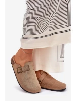 Klapki Chodaki Damskie i Na Platformie Z Klamrą Khaki Selio