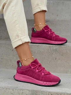 Dámske kožené semišové tenisky Fuchsia Bemela