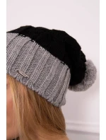 Paris fleecová čiapka K212 čierna + sivá