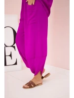 Viskózová blúzka + nohavice tmavo fialová