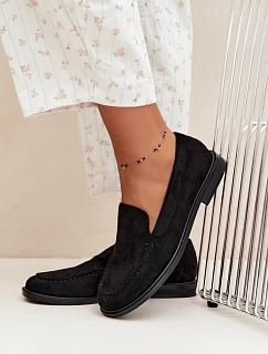 Dámske mokasíny a loafers z ekologického semišu, čierne, Laisie