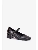 Dámske lodičky na podpätku 77-554 Black - C.M Paris