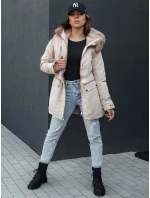 Dámska zimná bunda s kapucňou SNOWFALL béžová FashionStreet TY4490