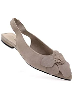 Dámske kožené kvetinové sandále béžovej farby Vinceza 26-66951