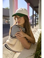 Beechfield B 67 5-panelová kontrastná čiapka s kšiltom 53.0067 natural/french navy Beechfield B 67 5-panelová kontrastná čiapka s kšiltom 53.0067 natural/french navy