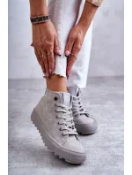 Dámské Tenisky Big Star Vysoké Zateplené Šedé GG274070