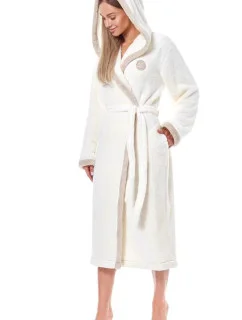 Dámsky dlhý župan Ema 9133 Ecru s béžovou - L&L Lamp