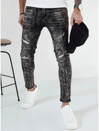 Pánske čierne džínsové nohavice FashionStreet UX4146