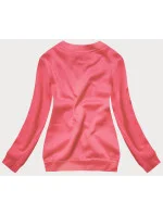 Ružová dámska tepláková mikina so sťahovacími lemami (W01-58)