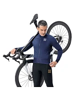 Rockbros YDWT014 zimná dvojvrstvová fleecová cyklistická bunda veľkosť XXL - modrá