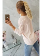 Blúzka s 3D grafikou mačky púdrovo ružová Blúzka s 3D grafikou mačky púdrovo ružová