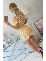 Vyšívaná súprava s bodkovanou blúzkou béžovej farby