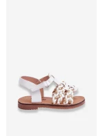 Dziecięce Sandały Na Rzep Z Paseczkami Białe Sammy