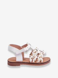 Dziecięce Sandały Na Rzep Z Paseczkami Białe Sammy