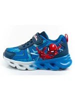 Leomil Detská športová obuv Spiderman Ľahké tenisky na suchý zips LED Blue