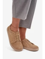 Tenisky typu barefoot z prírodného semišu Zazoo 314 beige