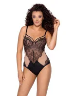 Dámske body BD-021 Čierne s telom - Ava Dámske body BD-021 Čierne s telom - Ava