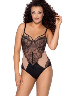 Dámske body BD-021 Čierne s telom - Ava