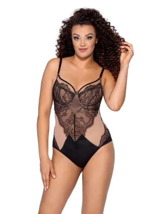 Dámske body BD-021 Čierne s telom - Ava Dámske body BD-021 Čierne s telom - Ava