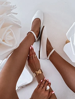 Dámske baleríny 21-42 Janelor biele - Diamantique