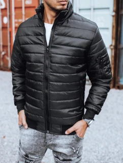 Pánska prechodná prešívaná bunda čierna FashionStreet TX3270z