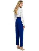 Klasické nohavice s opaskom S124 modré - Stylove Klasické nohavice s opaskom S124 modré - Stylove