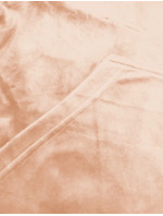 Dámska velúrová súprava v broskyňovej farbe s mikinou na zips (8C1176-150)