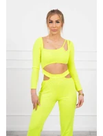Súprava s blúzkou top žltá neónová
