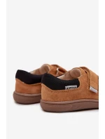 Kožené polobotky Barefoot dětské s motivem lišky Bartek 8600563 světle hnědé