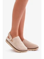 Dámske papuče na platforme zateplené kožušinou typu Lamb Beige Sanilora Dámske papuče na platforme zateplené kožušinou typu Lamb Beige Sanilora