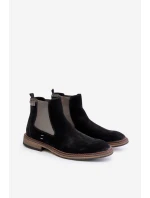Pánske členkové topánky Chelsea OO174154 Black - Big Star Pánske členkové topánky Chelsea OO174154 Black - Big Star