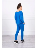 Súprava s oversize blúzkou nevädzovej modrej farby