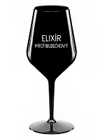 ELIXIR ANTI-BUBBLE - čierny nerozbitný pohár na víno 470 ml