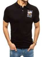 FashionStreet čierne vyšívané polo tričko PX0389