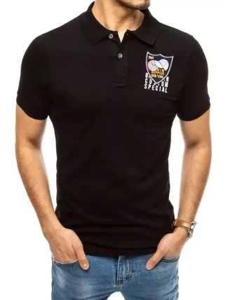 FashionStreet čierne vyšívané polo tričko PX0389